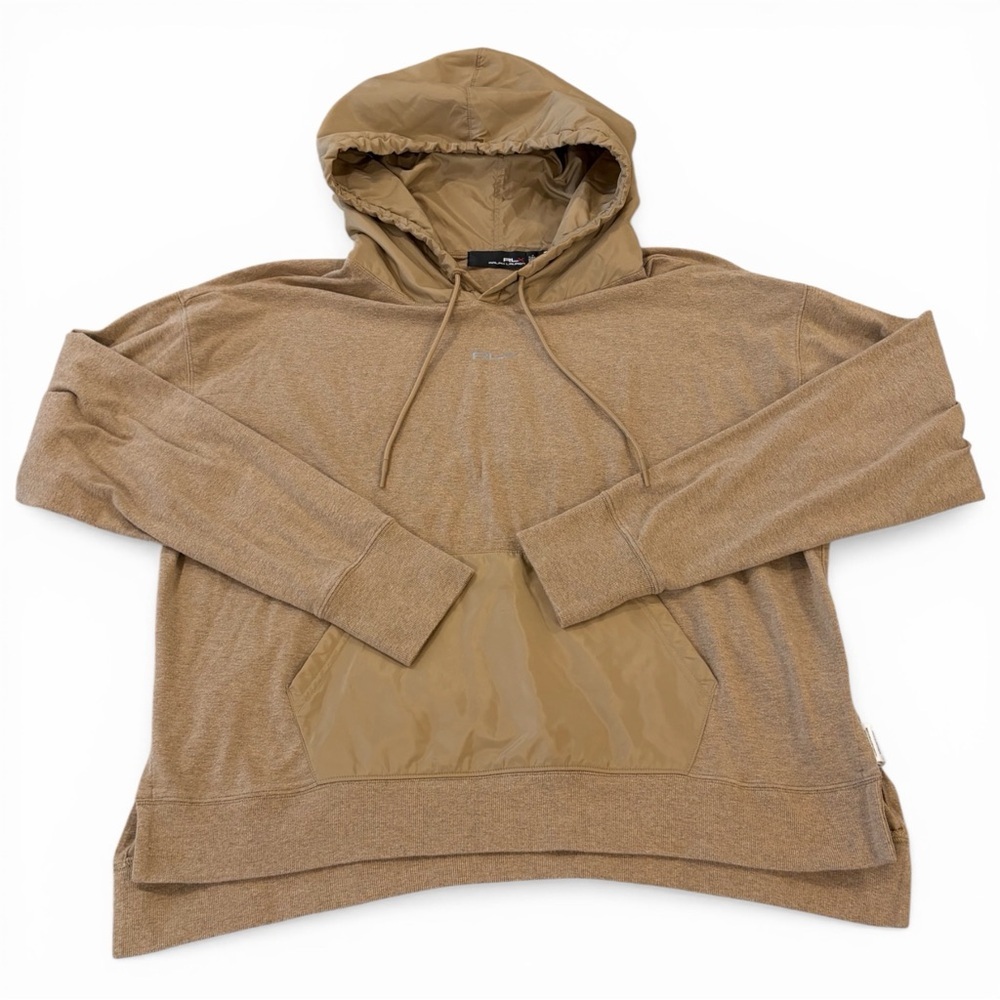 Ralph Lauren RLX Hybrid Jersey Hoodie Women’s XL Beige‎ Golf Athleisure